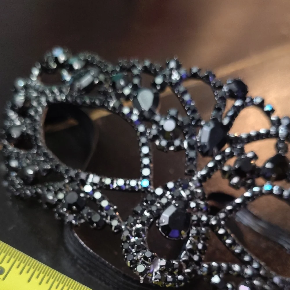 Elegant Black Rhinestone Face Mask